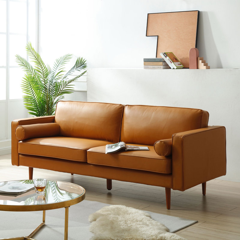 Honey tan leather sofa discount
